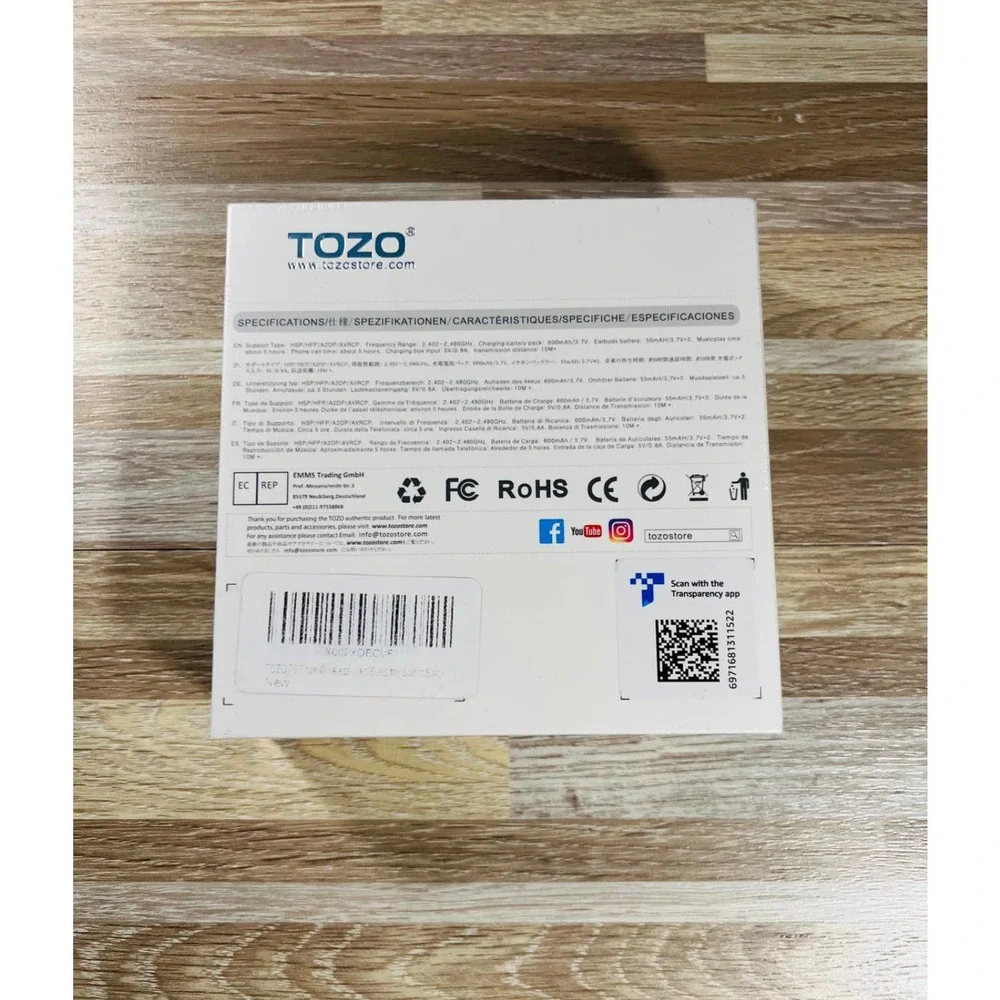 TOZO T6 True Wireless Earbuds Bluetooth 5.3 Headphones